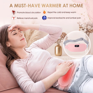BloomWarm™ Pro Belt — Cordless Heat + Massage for Belly & Back — cordless period cramp heating and massage belt, drug-free menstrual pain relief, view 1 | Bloom Warm