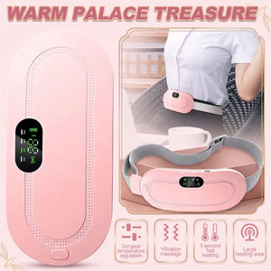 BloomWarm™ Pro Belt — Cordless Heat + Massage for Belly & Back — cordless period cramp heating and massage belt, drug-free menstrual pain relief, view 4 | Bloom Warm