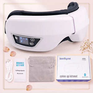 Bloom Warm™ Cordless Heated Eye Massager — Heat, Massage & Bluetooth — cordless heated eye massager with Bluetooth, air pressure headache and eye strain relief, view 1 | Bloom Warm