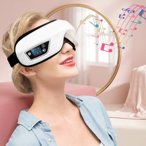 Bloom Warm™ Cordless Heated Eye Massager — Heat, Massage & Bluetooth — cordless heated eye massager with Bluetooth, air pressure headache and eye strain relief, view 2 | Bloom Warm