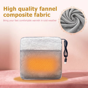 Bloom & Cosy™ USB Heated Foot Warmer — USB heated plush foot warmer pouch, cold feet relief with three heat levels, view 6 | Bloom Warm
