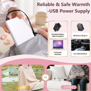 Bloom & Cosy™ Wearable Heated Shawl Blanket — wearable heated shawl electric blanket with three heat levels, cosy winter warmth, view 4 | Bloom Warm