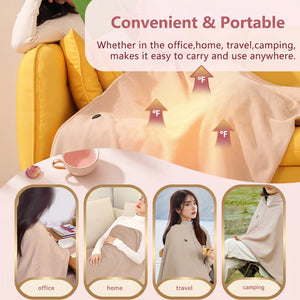 Bloom & Cosy™ Wearable Heated Shawl Blanket — wearable heated shawl electric blanket with three heat levels, cosy winter warmth, view 6 | Bloom Warm
