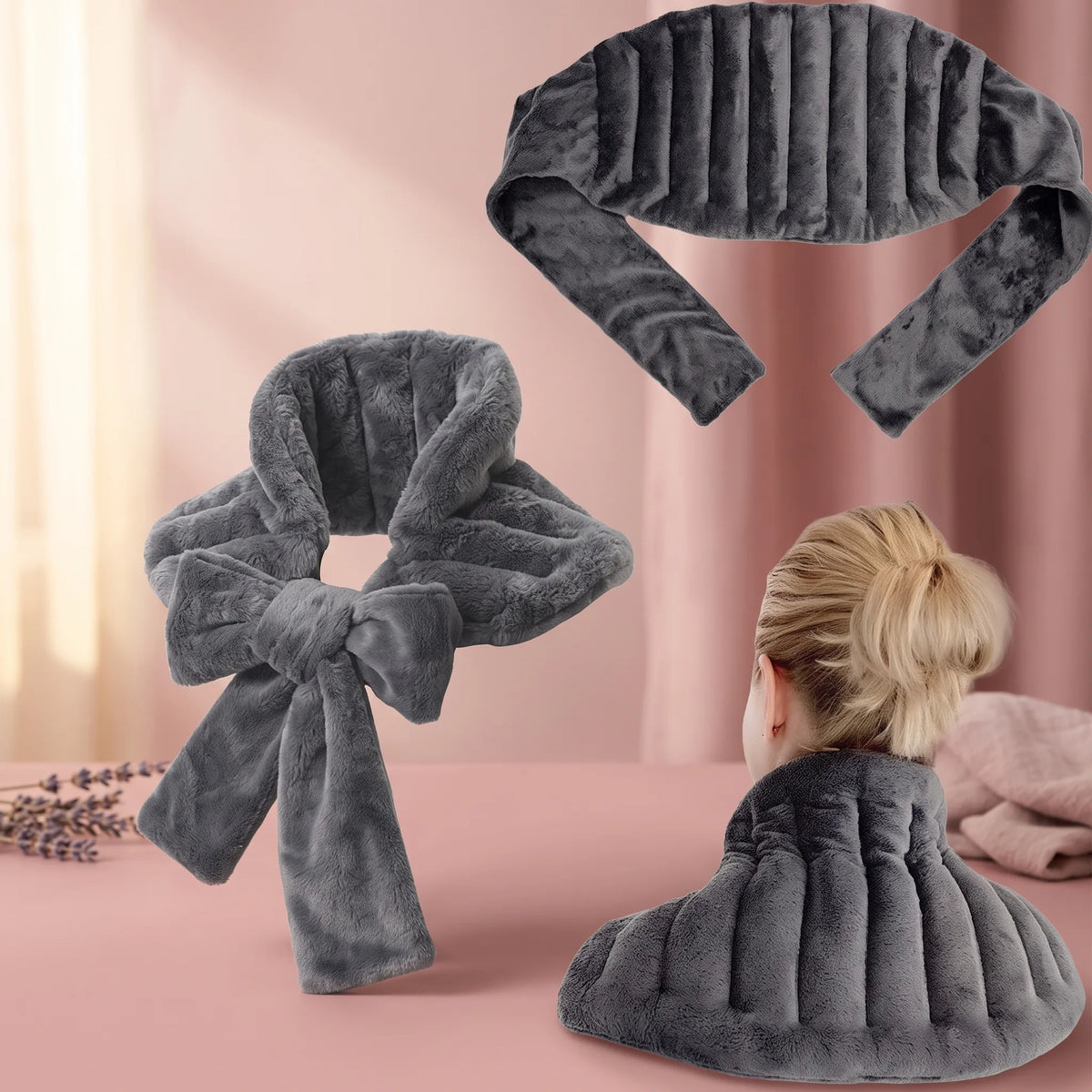 Bloom & Cosy™ Lavender Heat Plush — Microwavable Warm Hug — extra large microwavable lavender heat plush, warm weighted comfort wrap | Bloom Warm