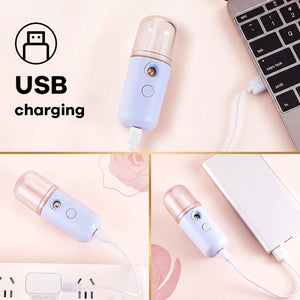 Bloom Mist™ Nano Facial Steamer & Cool Mister — portable nano facial steamer and hydrating face mister, travel skincare device, view 2 | Bloom Warm