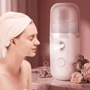 Bloom Mist™ Nano Facial Steamer & Cool Mister — portable nano facial steamer and hydrating face mister, travel skincare device, view 1 | Bloom Warm