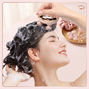 Bloom Calm™ Waterproof Electric Scalp Massager — waterproof electric scalp massager with kneading heads, headache and tension relief, view 6 | Bloom Warm