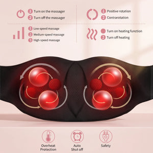 BloomWarm™ Shiatsu Neck & Shoulder Massager with Heat — shiatsu neck and shoulder massager with heat, deep kneading muscle tension relief, view 4 | Bloom Warm