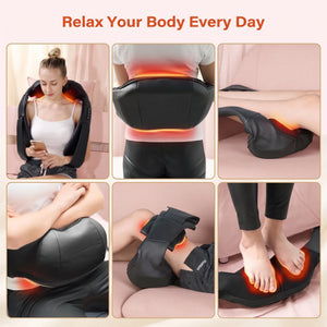 BloomWarm™ Shiatsu Neck & Shoulder Massager with Heat — shiatsu neck and shoulder massager with heat, deep kneading muscle tension relief, view 8 | Bloom Warm