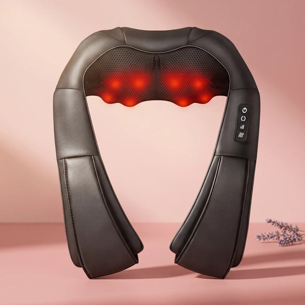 BloomWarm™ Shiatsu Neck & Shoulder Massager with Heat — shiatsu neck and shoulder massager with heat, deep kneading muscle tension relief | Bloom Warm