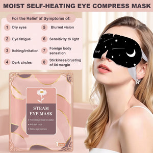 Bloom & Rest™ Self-Heating Steam Eye Masks (10 Pack) — self-heating steam eye masks for sleep and tired eyes, warm compress relaxation, view 3 | Bloom Warm