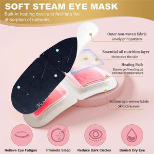 Bloom & Rest™ Self-Heating Steam Eye Masks (10 Pack) — self-heating steam eye masks for sleep and tired eyes, warm compress relaxation, view 5 | Bloom Warm
