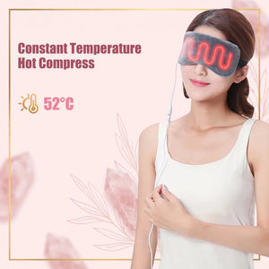Bloom & Rest™ USB Heated Silk Eye Mask — 3 Heat Levels — USB heated silk sleep eye mask with adjustable warmth, eye strain relief, view 2 | Bloom Warm
