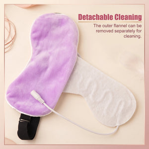 Bloom & Rest™ USB Heated Silk Eye Mask — 3 Heat Levels — USB heated silk sleep eye mask with adjustable warmth, eye strain relief, view 4 | Bloom Warm