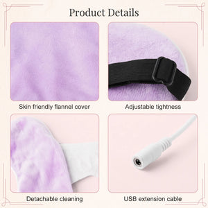 Bloom & Rest™ USB Heated Silk Eye Mask — 3 Heat Levels — USB heated silk sleep eye mask with adjustable warmth, eye strain relief, view 5 | Bloom Warm