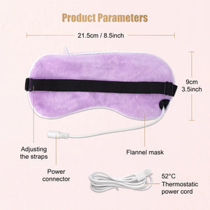 Bloom & Rest™ USB Heated Silk Eye Mask — 3 Heat Levels — USB heated silk sleep eye mask with adjustable warmth, eye strain relief, view 6 | Bloom Warm