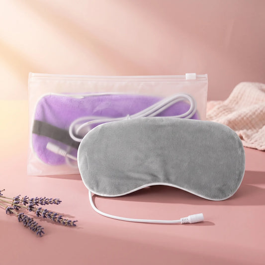 Bloom & Rest™ USB Heated Silk Eye Mask — 3 Heat Levels — USB heated silk sleep eye mask with adjustable warmth, eye strain relief | Bloom Warm